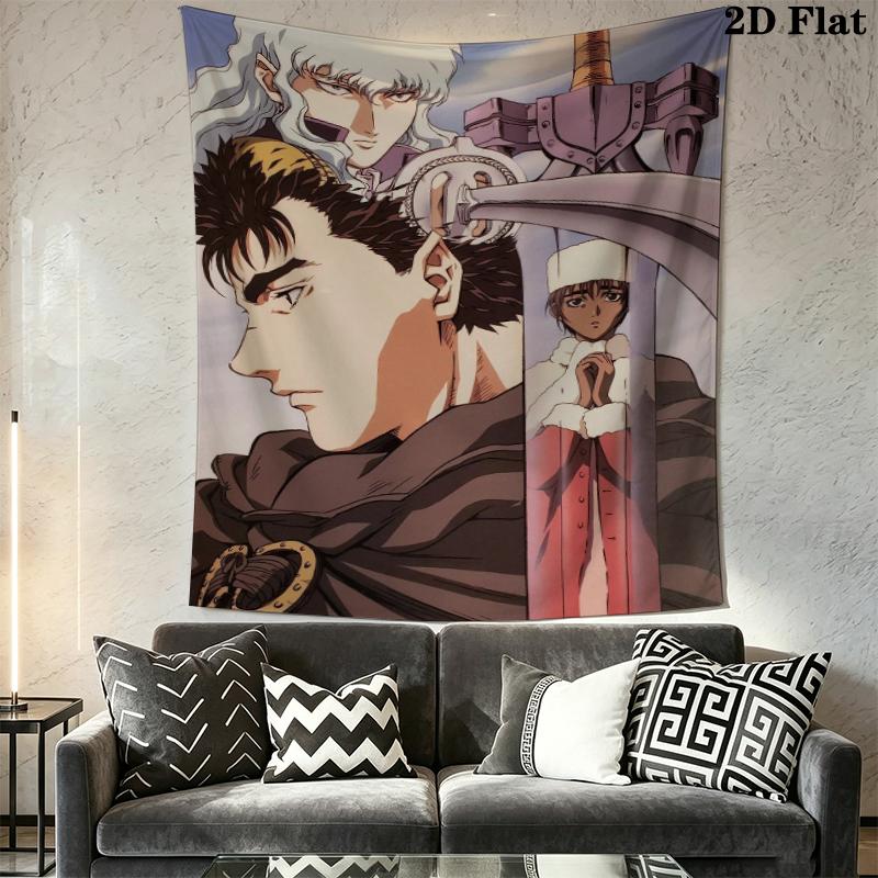 Tapisserie murale Berserk Accroche murale esthétique Couverture en tissu imprimé Tapisseries décoratives pour chambre à coucher salon Décoration intérieure