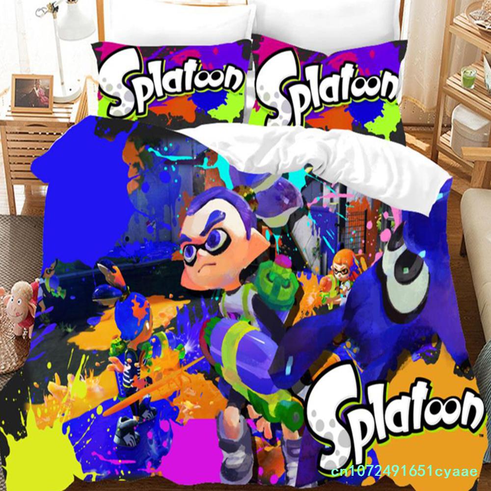 Splatoon Bedding Set Single Twin Full Queen King Size Kawaii Boys/girls Bed Set Aldult Boys Bedroom Duvet Cover Sets 3D Print