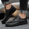 Men's Casual New Leather Shoes for Men Non-slip Sports Shoes Fashion Comfortable Sneakers Male Flat Lace-up Work Shoes