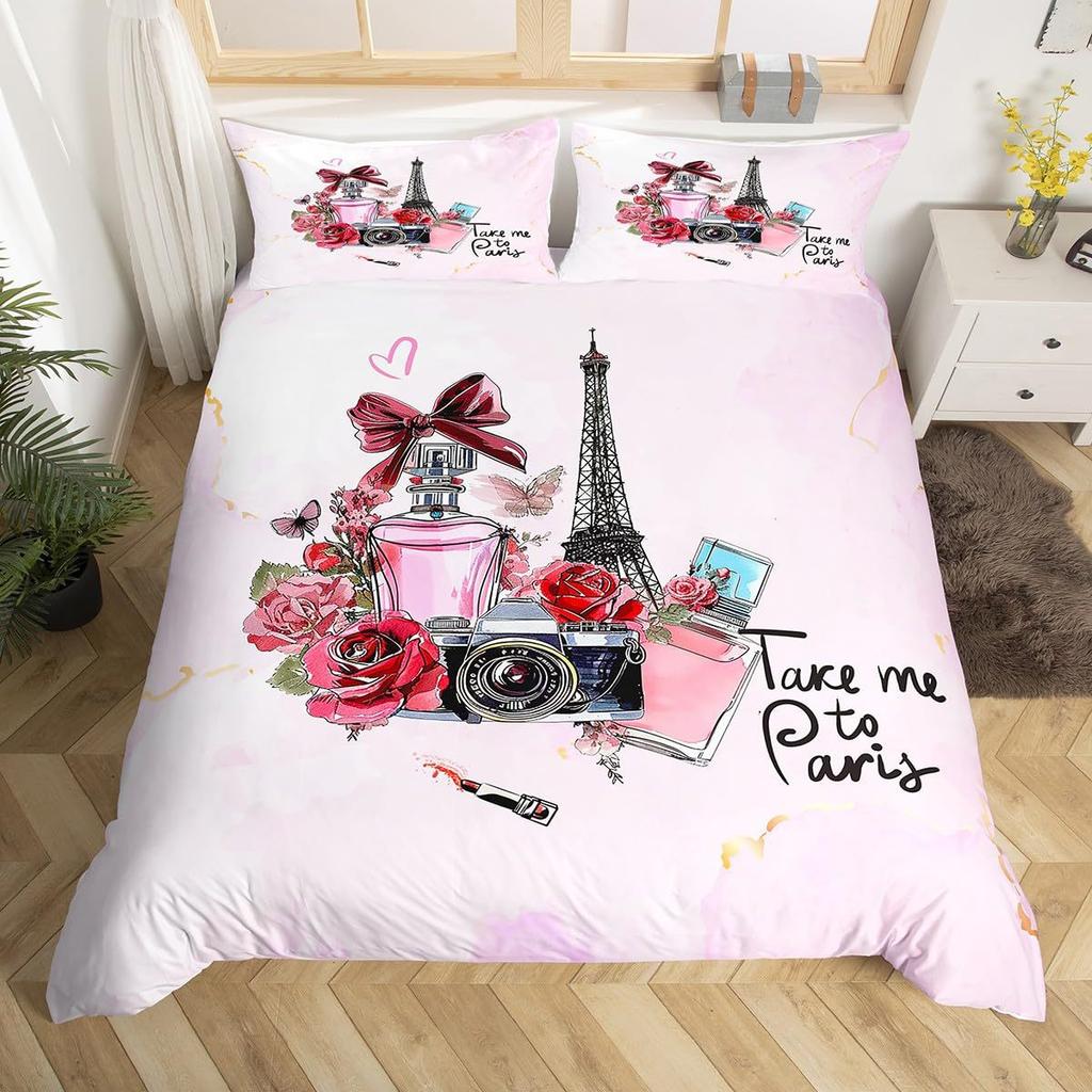 2/3pcs Bedding Set Digital Print Comfortable Duvet Cover for Home Bedroom Decoration, 1 Duvet Cover and 2pillowcase with Zippers