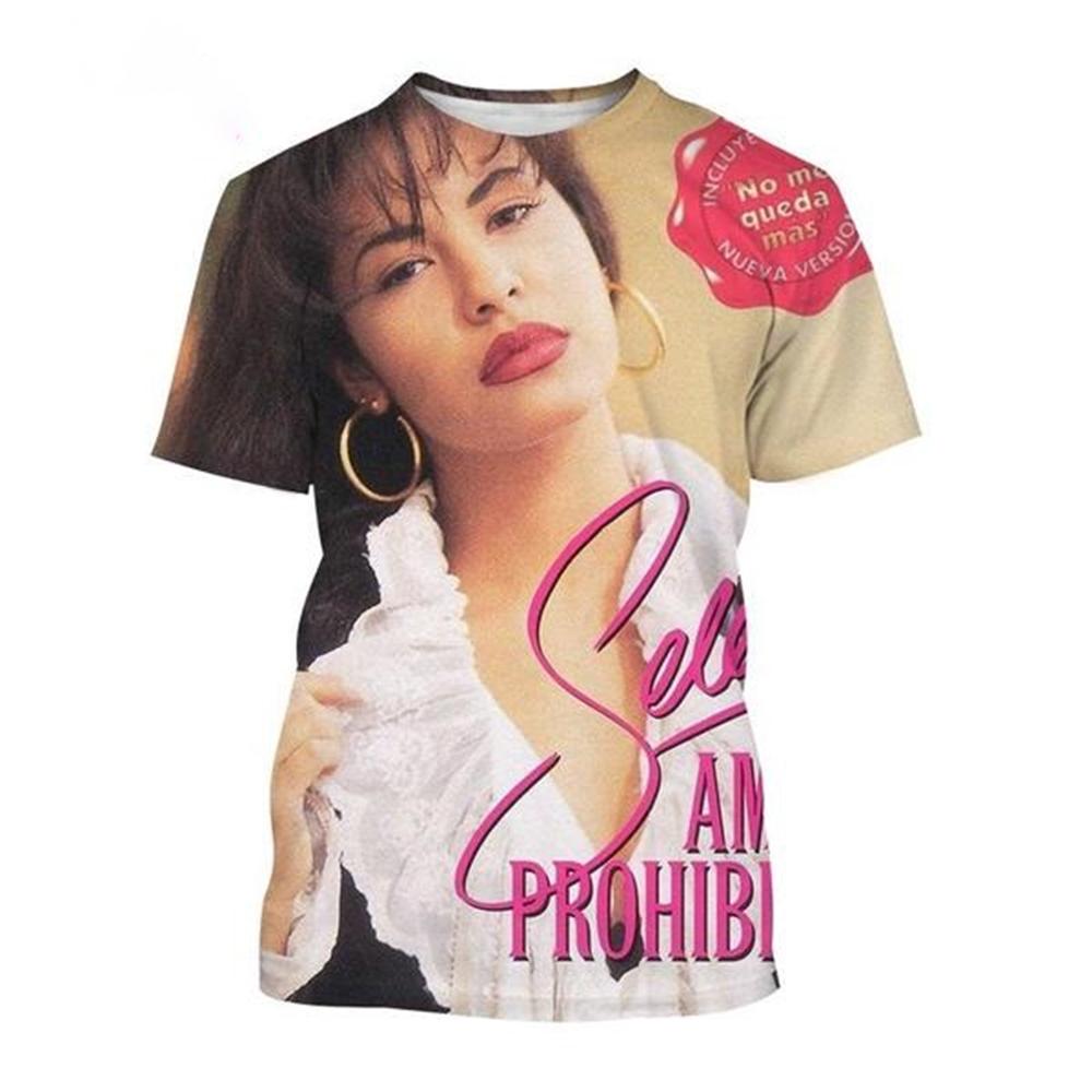 

Summer Round Neck 3D Selena Quintanilla Graphic Print T-shirts Fashionable Casual Short Sleeved Men s and Women s Unisex T-shirts XL