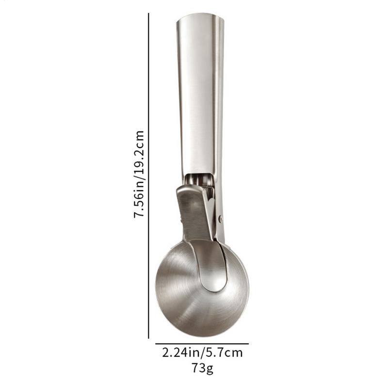 Stainless Steel Ice Cream Scoop With Trigger Ergonomic Food Dispenser Dualpurpose Gadgets For Commercial Kitchen Home Use