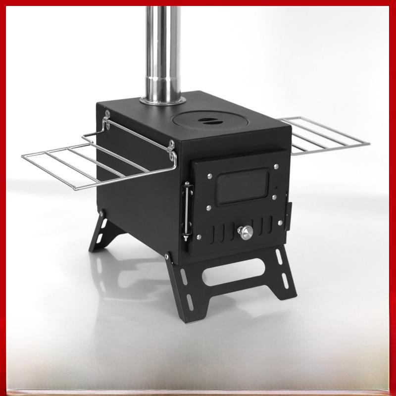 Outdoor Camping Stainless Steel Folding Wood Stove - Tent Heating, Lighting, Picnic - Cross-border Tourism