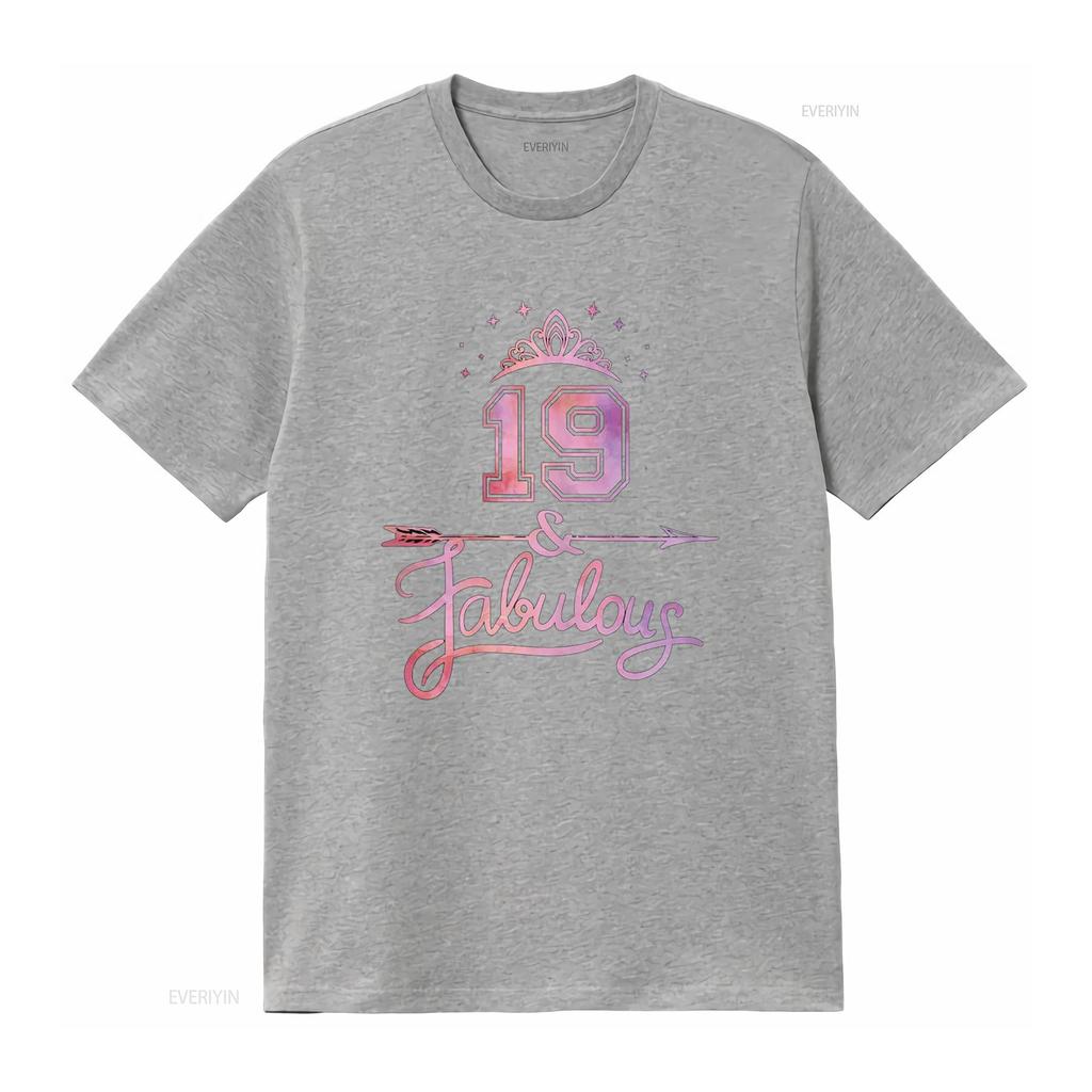 Women 19 Years Old And Fabulous Happy 19th Birthday T Shirt Vintage Washed Fashion Comfortable Slightly Stretched Stylish
