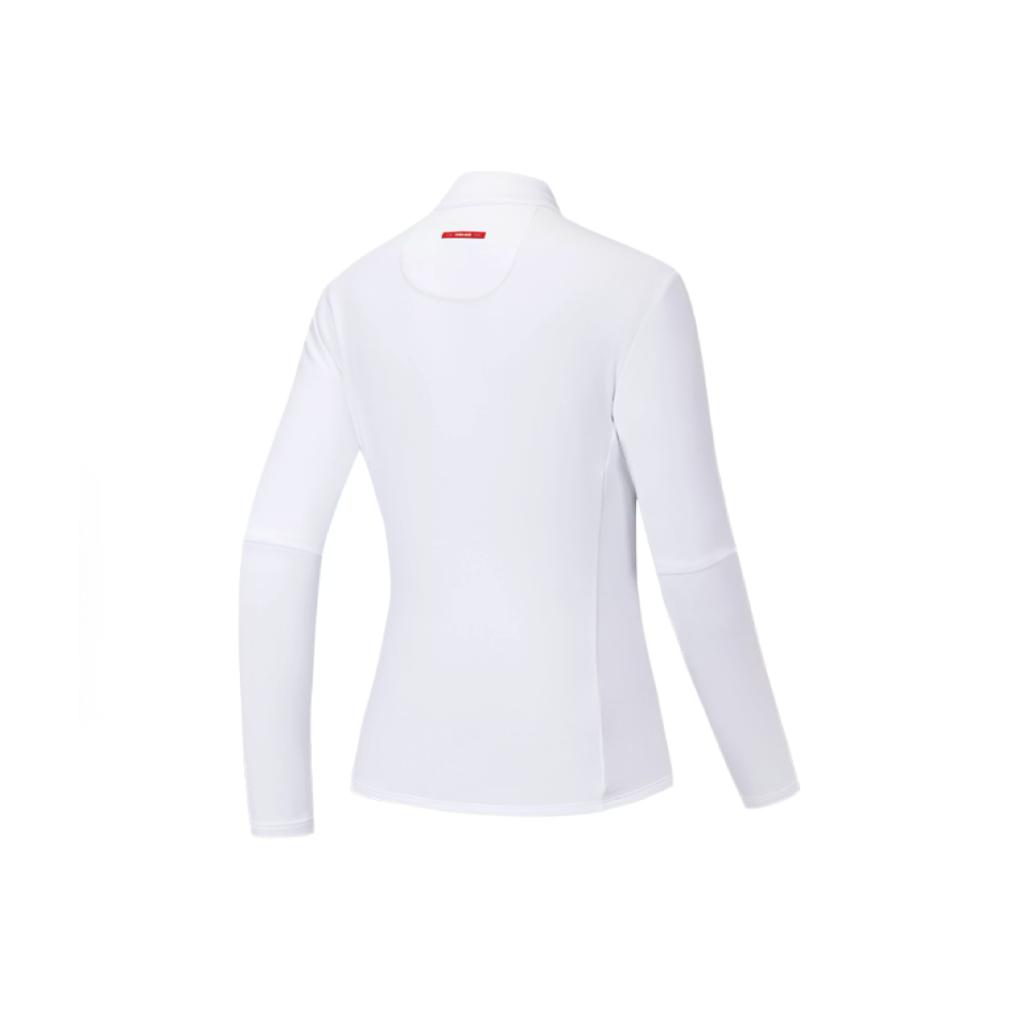 Anta Slim Fit Stylish Half Zip High Neck Long Sleeve Knit Top Women tops Snow-White 162547401RN-1