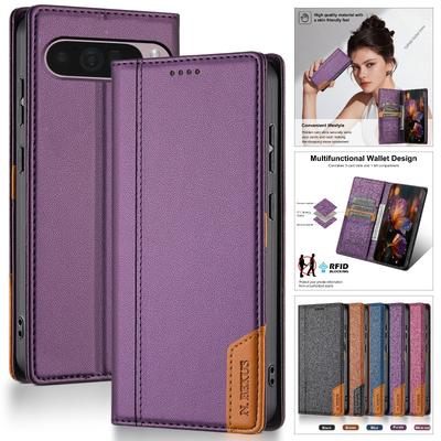 Magnetic Anti-theft Brush Leather Wallet Card Slot Phone Case for Google Pixel 10 Pro XL 9 9A 8 8A Flip Purse Holder Cover Coque