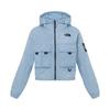 Logo Zip-Up Hooded Long Sleeve Jacket Women Jackets Light-Blue NJ3LR31M