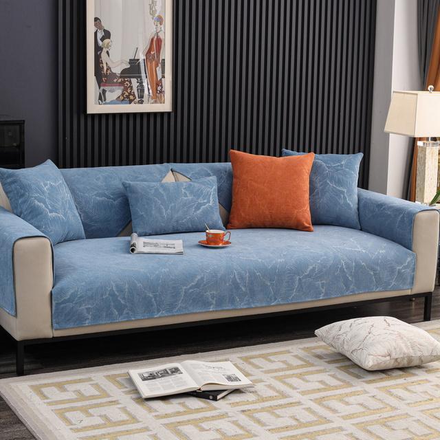 Chenille Sofa Covers Non -Slip Nordic Four Season Couch Mat Backrest Towel Seat Cushion Sectional Sofa Slipcovers For Living Room