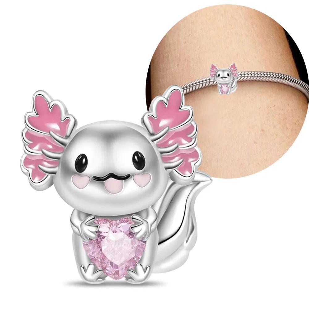 Copper Pink Cat Duck Cute Carton Charms Beads Fit Original Pandora Bracelets Diy Charm Bead For Women Fine Jewelry
