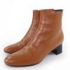 Great Short Boots Demarche Side ZIP Leather Brown Leather Women 35.5 Used
