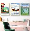 Ski In Austria Country Cable Car Vintage Travel Posters Canvas Painting Kraft Poster Coated Wall Sticker Home Decoration Gift No Frame