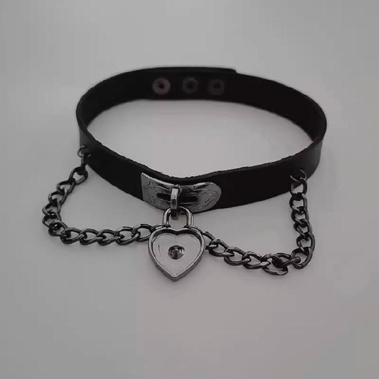 Soft Leather Necklace Women Heart Necklace Leather Fashion Jewelry Punk Chain Necklace Leather Texture Perfect for Party