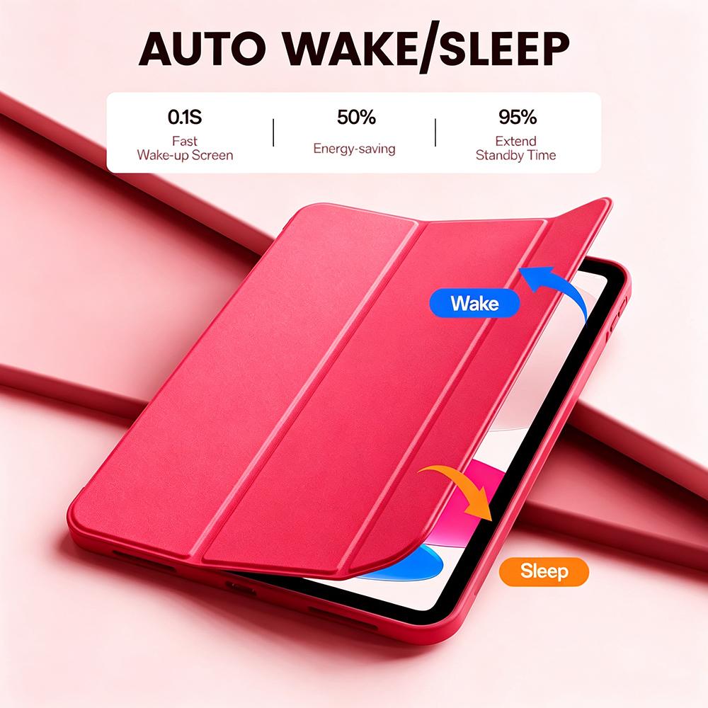 For iPad (A16) 11th Generation 11 / 10th Generation 10.9 , Magnetic Flip Smart Cover, Auto Wake/Sleep Tablet Case