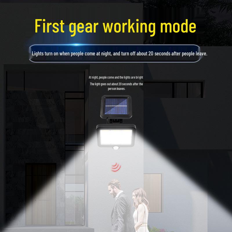 Waterproof Solar Motion Sensor Wall Light for Outdoor Courtyard, Corridor, and Pathway Lighting
