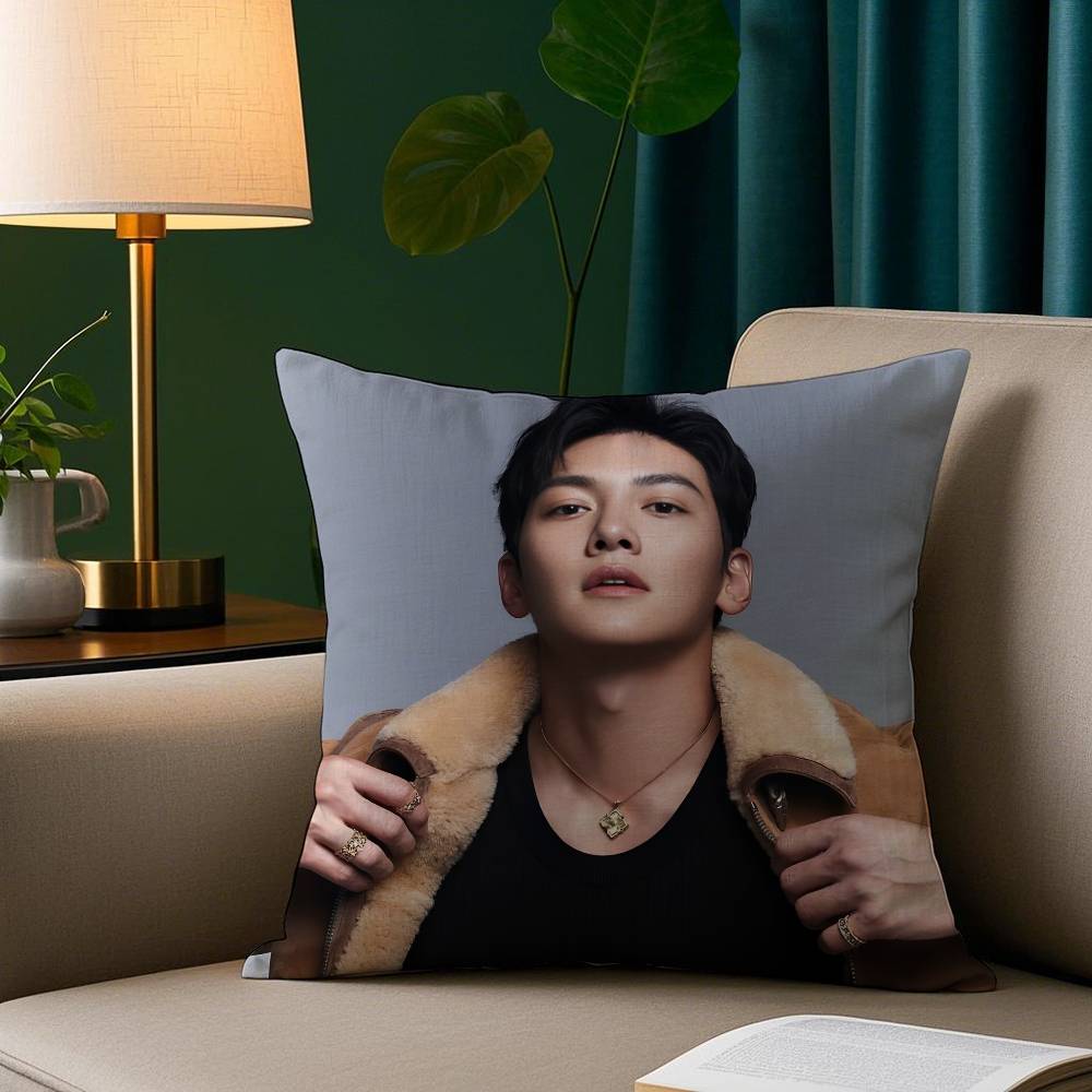 Ji Chang W-Wook Kpop Style Pillow Case Short Plush Print Cushion Cover Square Throw Pillow Covers Sofa Home Decor