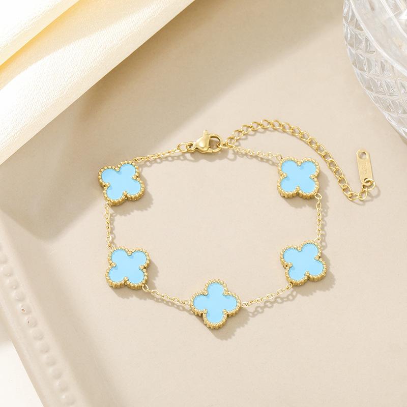 Four-leaf Clover Bracelet A Stylish and Luxurious Titanium Steel Bracelet for Women Featuring An Elegant Design and A High-end Look