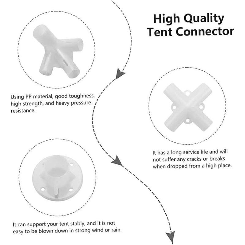 Replaceable PVC Tent Parts,Gazebo Corner Center Connector for Outdoor Camping Accessories,3x3m Awning Tent Feet Connectors