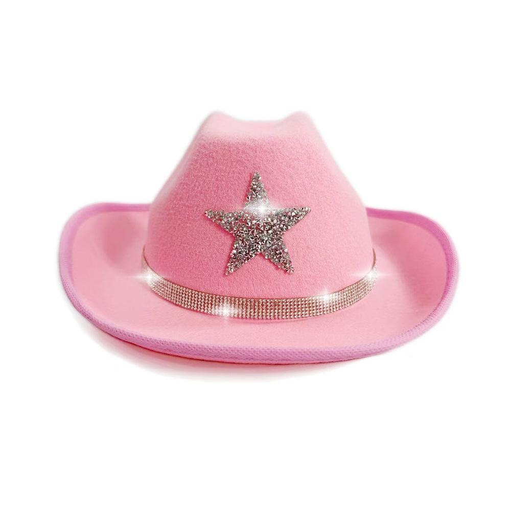 Pentagram Cowboy Hat Star Sequin Birthday Party Hats Cowgirl Hats Women Performance Hat For Adults Party Hats Cosplay