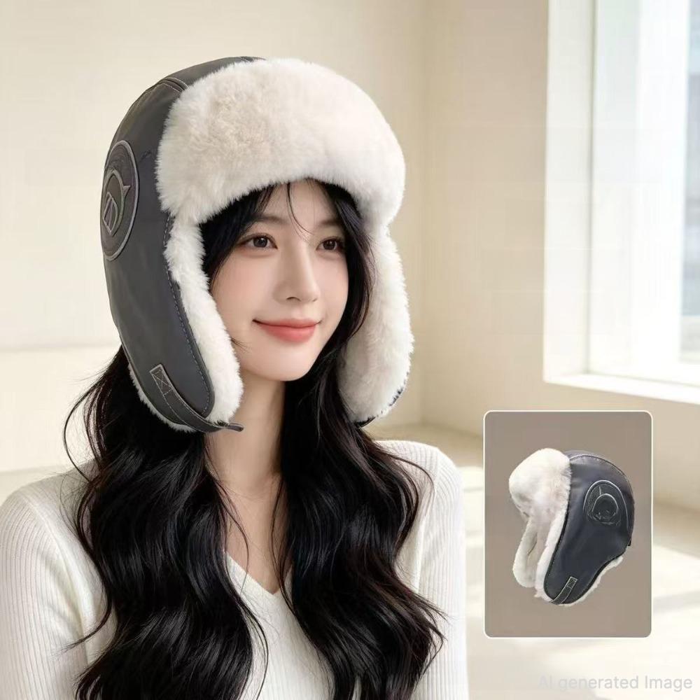 Winter Knit Trapper Hat Fleece Lined Thickened Earflap Beanie Windproof Warm Cold Weather Cap