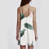 Sidefeel Women V Neck Halter Tropical Plants Printed Casual Dress For Elegant Summer Occasions