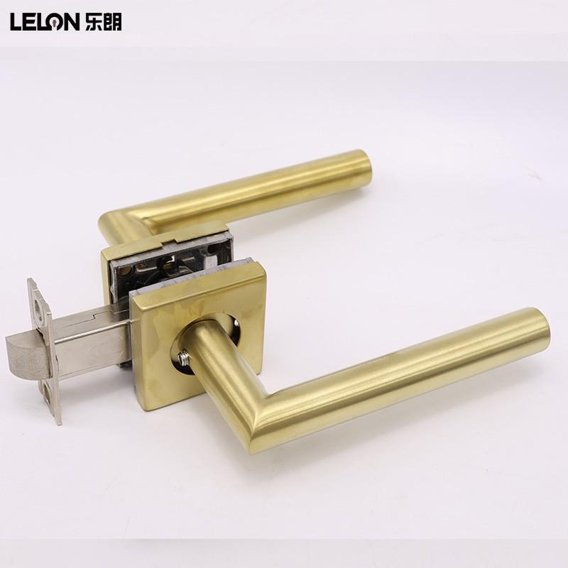 Cross 304 Stainless Steel American-Style Keyless Square Bathroom Door Lever Passage Lock