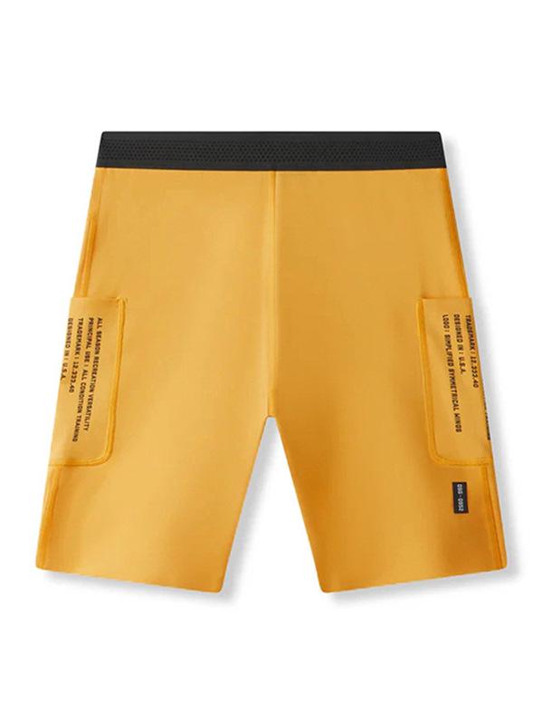 Men's Outdoor Quick-Dry Elastic Training Shorts with Reflective Details