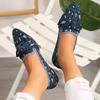 Women's Loafers Bowtie Luxury Flats Knitted Slip Breathable Comfortable Shoes Casual Pointed Toe Walking Loafers Footwear