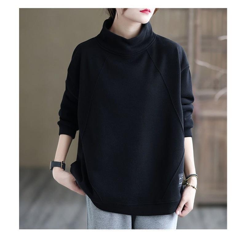 Women's Mock Neck Sweatshirt Casual Loose Fit Pullover Top