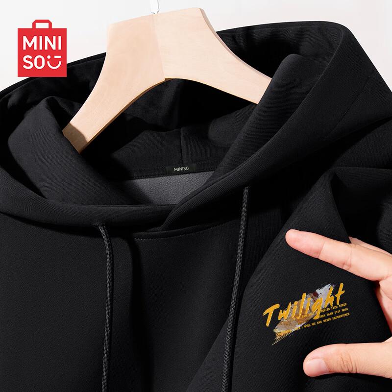 

MINISO Men s 2024 Fleece-Lined Hooded Sweatshirt XL