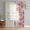 Rose Blomma Vykort Kronblad Tyll Gardiner för vardagsrummet Sovrum Skir gardin för balkong Hall Modetryckta hemdraperier