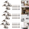 3 Sets Hinges for Office 2Stage Hydraulic NickelPlated 4Hole Large Bend A2202C