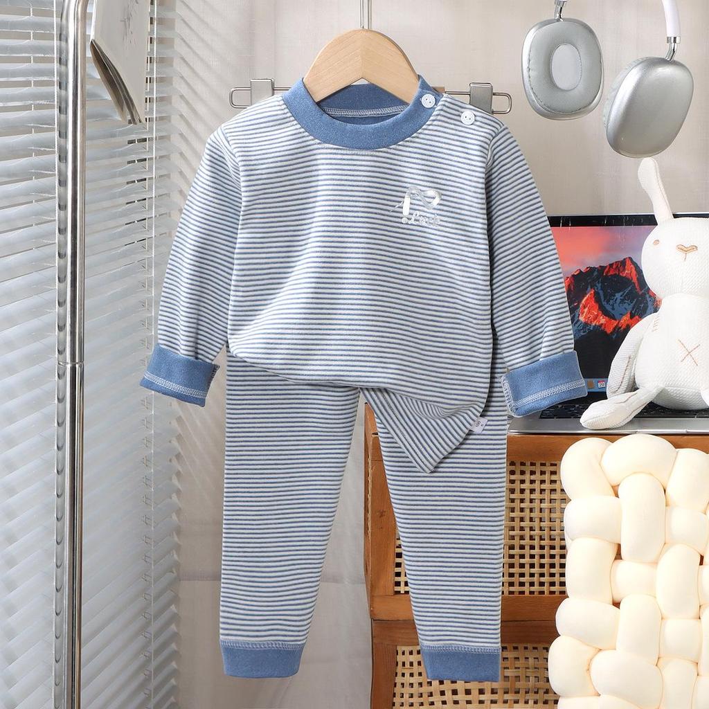 Children's Wool & Silk Thermal Pajama Set - Warm Brushed Underwear for Kids