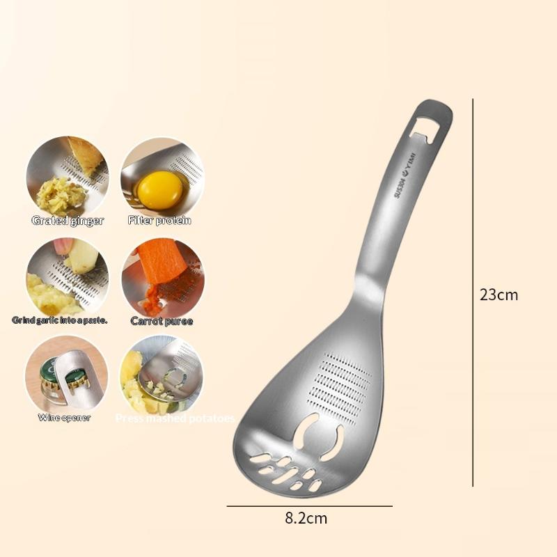 Multifunctional Stainless Steel Kitchen Utensil For Cooking Garlic Ginger Vegetable Grater Grinder Spoon Kitchen Supplies