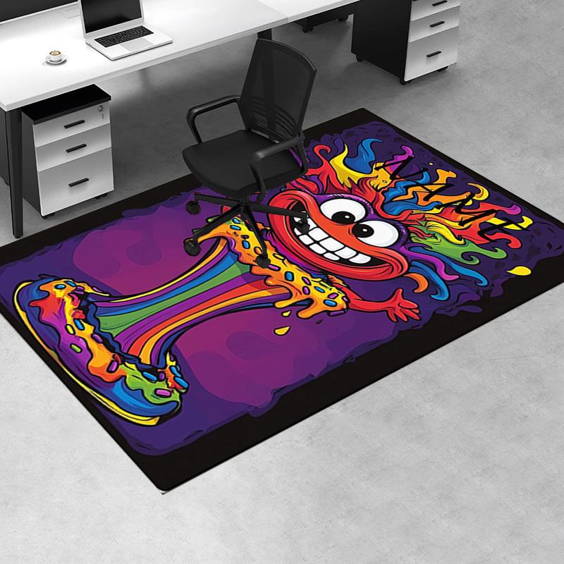 Cute Rainbow Man Office Carpet Soft Polyester Entrance Carpet Washable Non slip Machine Washable Ind