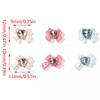 10 stuks 3D Hars Strikjes Nagelbedels met Roze Lint Strik Strass, Sieraden Onderdelen voor Manicure Decoratie DIY Salon Accessoire Cadeau