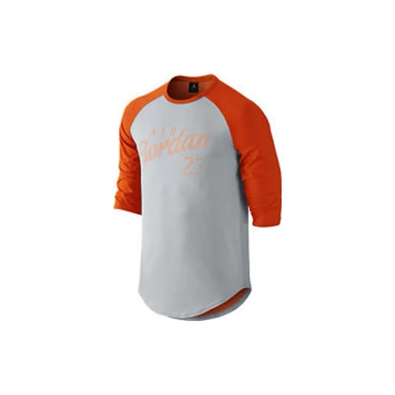 

New Jordan T Shirts Men s Gray Orange 724504-013 L