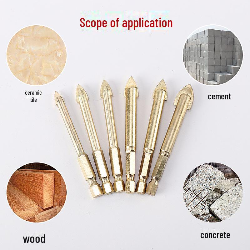 Hex Shank Slotted Alloy Triangle Tile & Stone Drill Bit