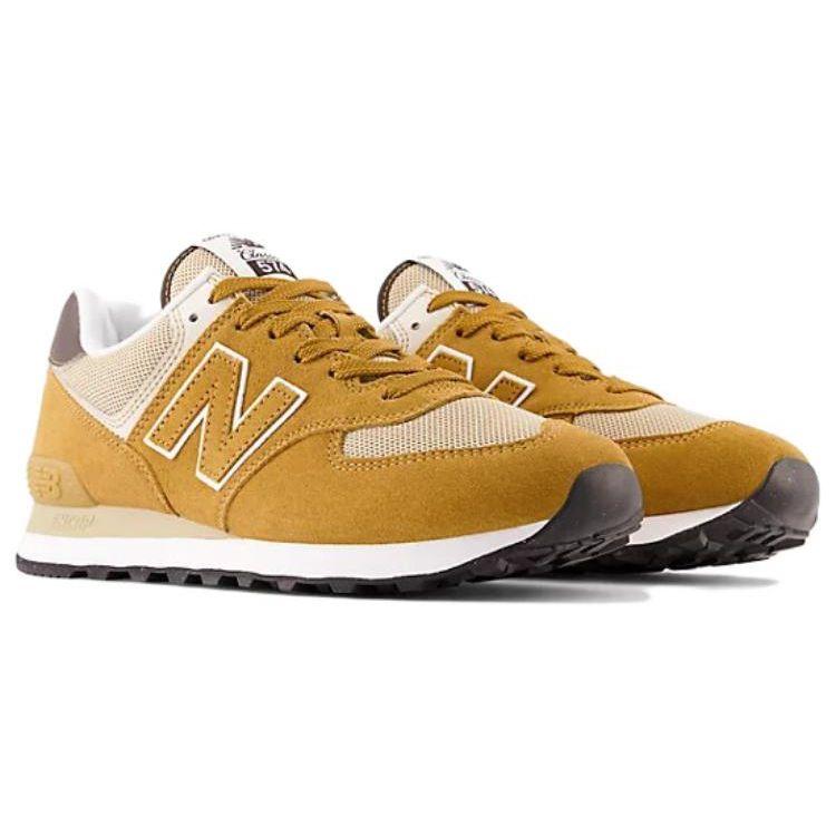 New Balance Nb 574 Retro Comfortable Low Top Casual Running Shoes Unisex Sneaker Yellow White U574OS2