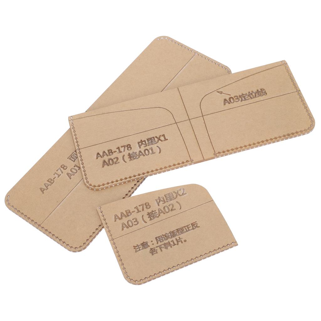 Short Wallet Acrylic Template Purse DIY Pattern Stencil Handmade Leather Craft Tool