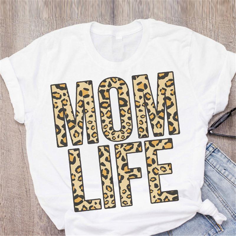 Neue Mama Buchstaben Shirts Bedrucktes Sommer Damen T-Shirt Lässig Kurzarm Tees Geometrische Figur Ulzzang Harajuku Damen Oberteile Shirt