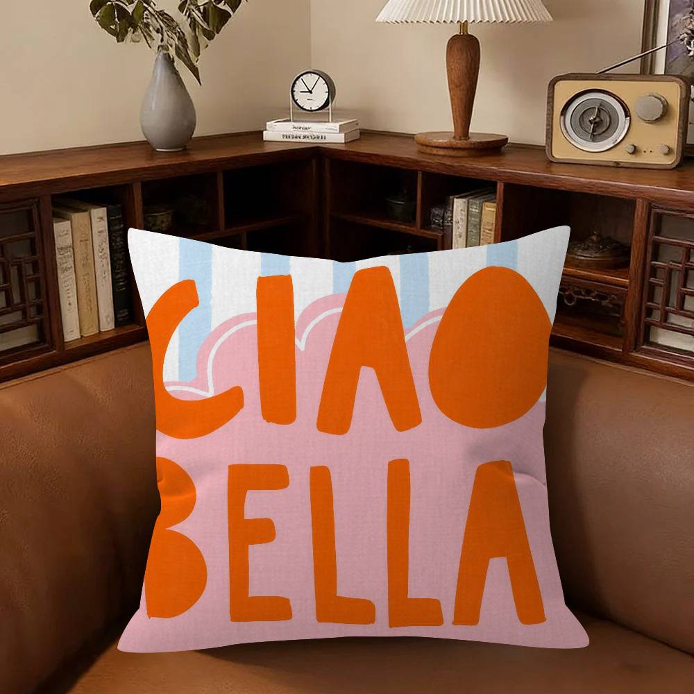 Ciao Bella Italian Quote Throw   Cushion Cover Car Throw Pillow Case For Sofa Car Christmas Gift