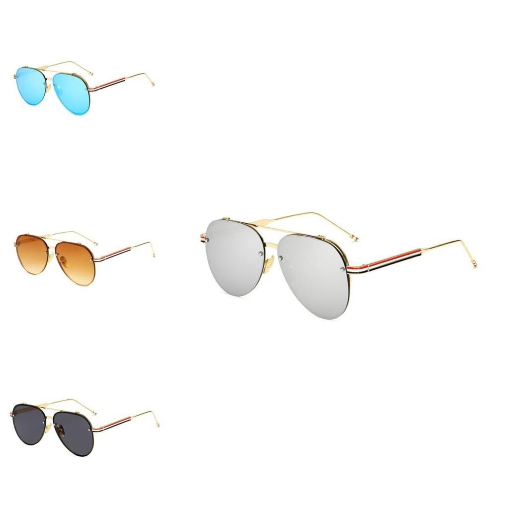 Stylish Unisex Oval Sunglasses Red Green Arms Black Frame Uv Protection Eyewear