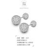 Fashion Korean Style Double Sized Rhinestone Ball 925 Pin Stud Earrings