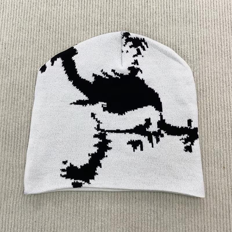 Y2K Herbst- und Winter-Paar Jacquard Strick warme Mütze für Männer und Frauen