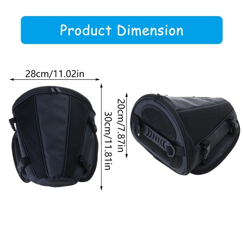 Motorcycle Storage Tail Bag Helmets Accessories Adjustable Rear Seats Pack with Inner Compartments for Organized Storage