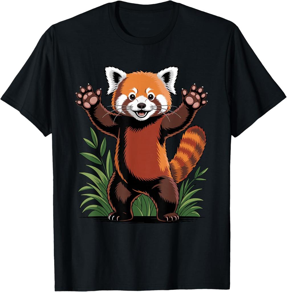 Roter Panda Pfoten Hände Hoch Kawaii Roter Panda T-Shirt
