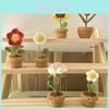 Handgemachte Topfpflanze Künstliche Strickblume Dekoration DIY