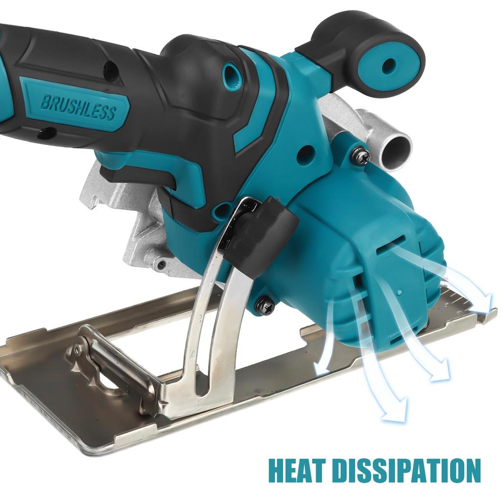 2000W 125mm Brushless Cordless Electric Circular Saw 0- 45° Adjustable Handle Power Tools Woodworking Machine Wood Cutters