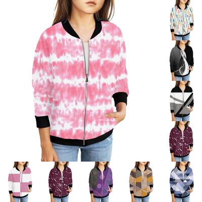 Dievčenské bundy na zips Detské jesenné mikiny s dlhým rukávom Vrchné oblečenie s vreckami 5-15 rokov