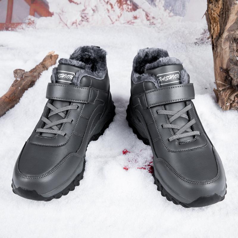 Par Eldre Sko Mor Vandre Sko Vinter Fløyel Varm Sklisikker myk såle Middelaldrende og eldre far snøstøvler